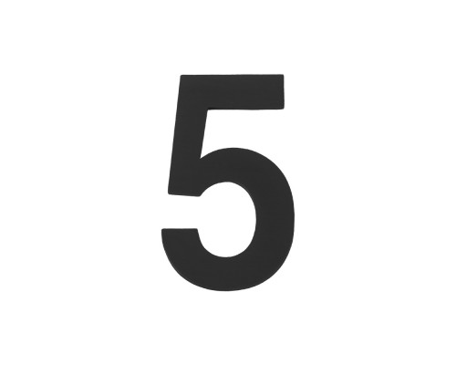 Цифра Fuaro (Фуаро) "5" самоклеящаяся SS304 (50х30) (FUARO) BL черный