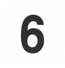 Цифра Fuaro (Фуаро) "6" самоклеящаяся SS304 (50х30) (FUARO) BL черный