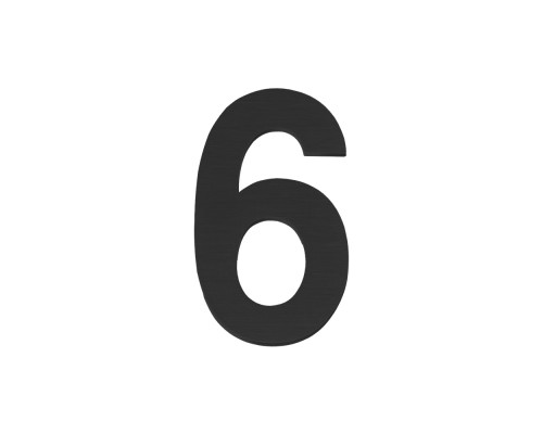 Цифра Fuaro (Фуаро) "6" самоклеящаяся SS304 (50х30) (FUARO) BL черный