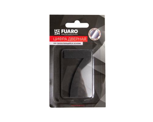 Цифра Fuaro (Фуаро) «7» самоклеящаяся SS304 (50х30) (FUARO) BL черный