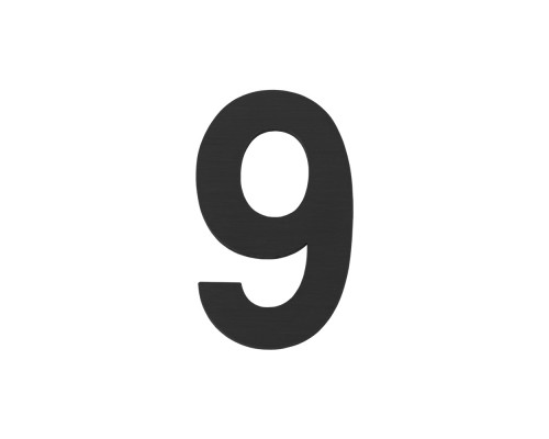 Цифра Fuaro (Фуаро) "9" самоклеящаяся SS304 (50х30) (FUARO) BL черный
