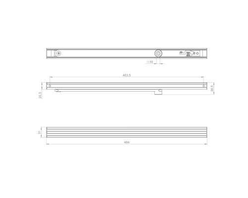 Тяга скользящая Fuaro (Фуаро) для доводчиков DCQ20-4 (40-80 кг) AL (алюминий)