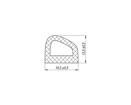 Уплотнитель Fuaro (Фуаро) без клеевой основы WADH/D-14,5x13,5mm (031), BLACK черный 100 m
