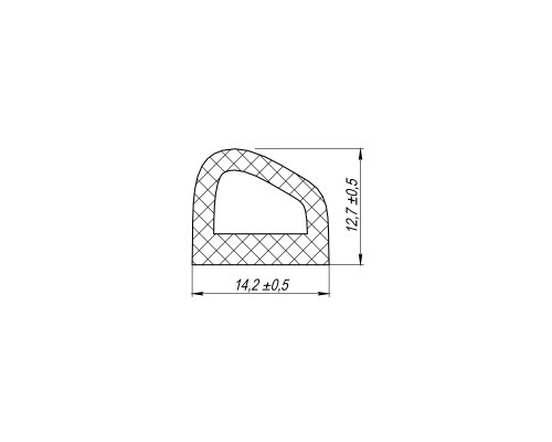 Уплотнитель Fuaro (Фуаро) самоклеящийся ADH/D-14,2x12,7mm (127), BLACK черный 120 m
