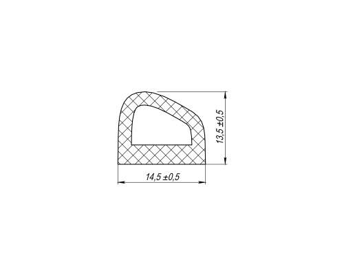 Уплотнитель Fuaro (Фуаро) самоклеящийся ADH/D-14,5x13,5mm (031), BLACK черный 100 m