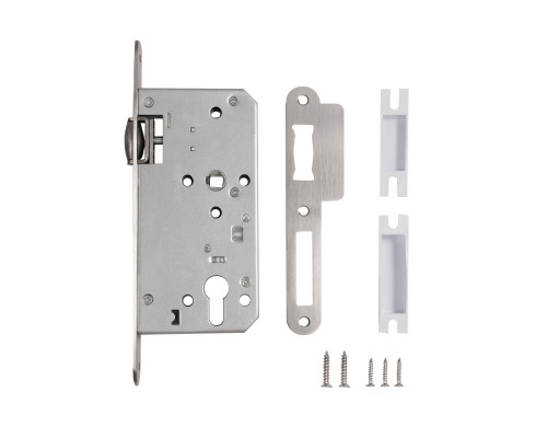 Замок Fuaro (Фуаро) врезной DD.INOX/C-55.72/R с ролик. защелкой (лиц.планка 24 мм)