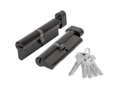 Цилиндровый Fuaro (Фуаро) механизм (200 ZM/110) 2000ZM Knob 110(55+10+45) BL-24 черный 5Key с вертушкой