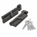 Цилиндровый Fuaro (Фуаро) механизм (200 ZM/110) 2000ZM Knob 110(55+10+45) BL-24 черный 5Key с вертушкой
