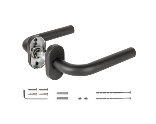 Ручка Fuaro (Фуаро) раздельная R.DSS201-0201P/19 INOX 201 BLACK (овальное основание)