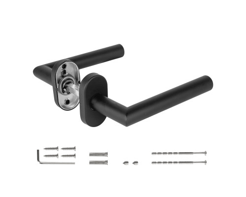 Ручка Fuaro (Фуаро) раздельная R.DSS201-0204P/19 (DSS-0204P/19) INOX 201 BLACK (овальное основание)
