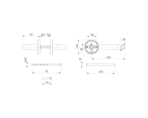 Ручка Fuaro (Фуаро) раздельная R.DSS201-0203/19 (9х125 мм) INOX 201