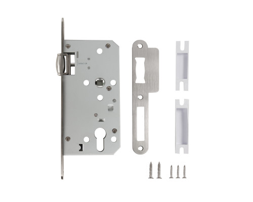 Замок Fuaro (Фуаро) врезной DD.INOX/C-55.72/R с роликовой защелкой (лиц.планка 20 мм)