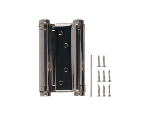 Пружинная Fuaro (Фуаро) двусторонняя (барная) петля DSH5 (125х86х1,5) INOX 201 CP хром (блистер)