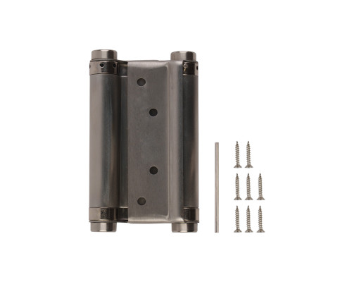 Пружинная Fuaro (Фуаро) двусторонняя (барная) петля DSH5 (125х86х1,5) INOX 201 SN мат. никель (блистер)