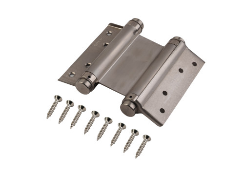 Пружинная Fuaro (Фуаро) двусторонняя (барная) петля DSH5 (125х86х1,5) INOX 201 SN мат. никель (блистер)