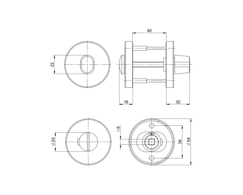 Ручка Fuaro (Фуаро) поворотная BK6.R.DSS201-02 INOX 201 BLACK (с индикатором)