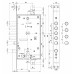 Замок Mottura (Моттура) врезной двухсистемный 54.797-S (левый) (без накладок), ключ 60 мм
