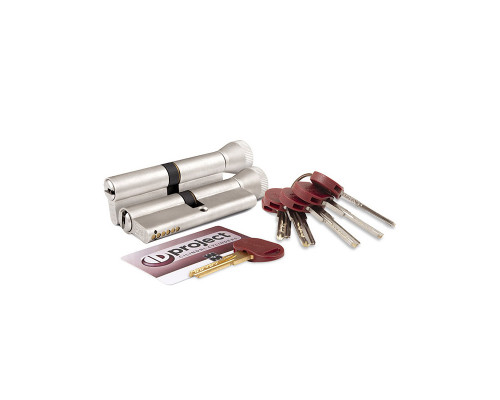 Цилиндровый механизм Mottura (Моттура) с вертушкой DPC1F5151 S3 (102 мм/46+10+46) САТИН.НИКЕЛЬ. 5+1 кл.