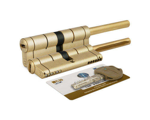 Цилиндровый механизм Mottura (Моттура) под вертушку (дл. шток) C39P513101LC5 (82 мм/46+10+26), ЛАТУНЬ (PVD)