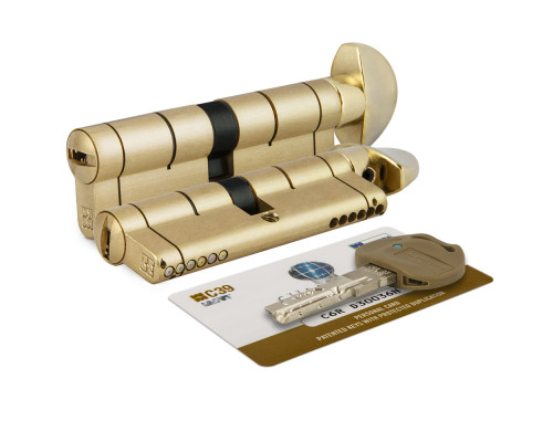 Цилиндровый механизм Mottura (Моттура) с вертушкой C39F363601RLC5 (72 мм/31+10+31), ЛАТУНЬ (PVD) (верт. 99.506)
