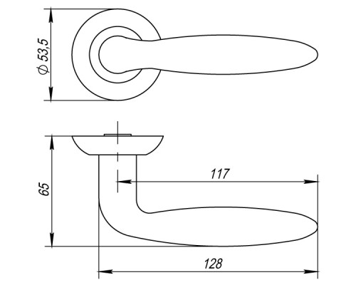 Ручка Punto (Пунто) раздельная R.TL54.BASIS (BASIS TL) SN/CP-3 матовый никель/хром