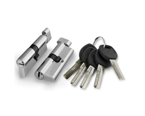Цилиндровый Punto (Пунто) механизм (A202/90) A2002Knob90(35+10+45) с вертушкой SN никель
