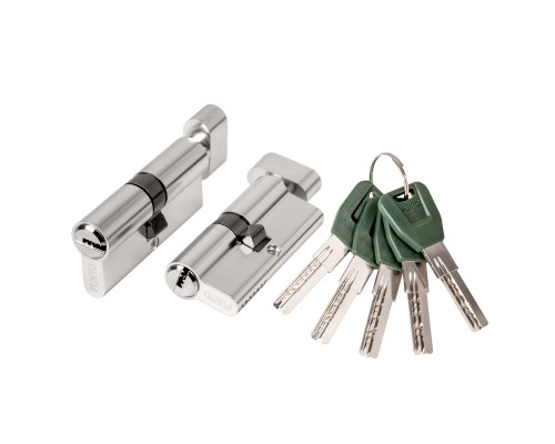 Цилиндровый Punto (Пунто) механизм (A202/90) A2002Knob90(50+10+30) с вертушкой SN никель