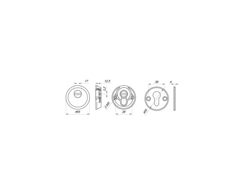 Накладка Punto (Пунто) DEF.SH-al/R-EXT.5513 (A5513) тех упаковка, винт M5x90 CP хром