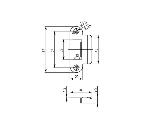 Ответная Punto (Пунто) планка STRP-F72/R20 (SP-F72/R20) SN тех. упаковка