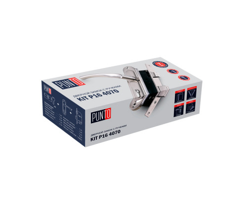 Замок Punto (Пунто) цилиндровый в комплекте с ручкой LOCKSET16.CRONA.4070-1 (KIT P16 4070 CRONA) AB бронза