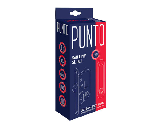 Защелка Punto (Пунто) с ручками для раздвижных дверей SH.SL152.KIT011-BK (Soft LINE SL-011) BL-24 черный