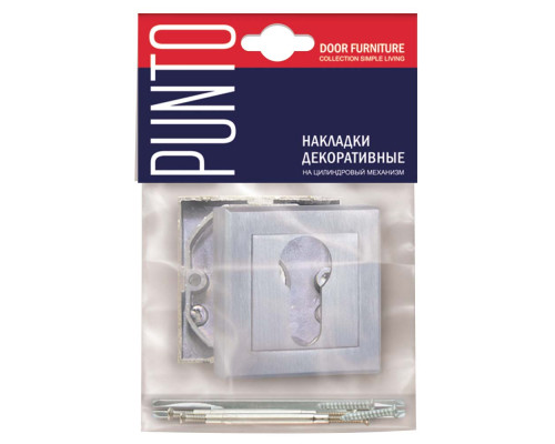 Накладка Punto (Пунто) под цилиндр ET.K.QL52 (ET QL) SSC-16 сатинированный хром