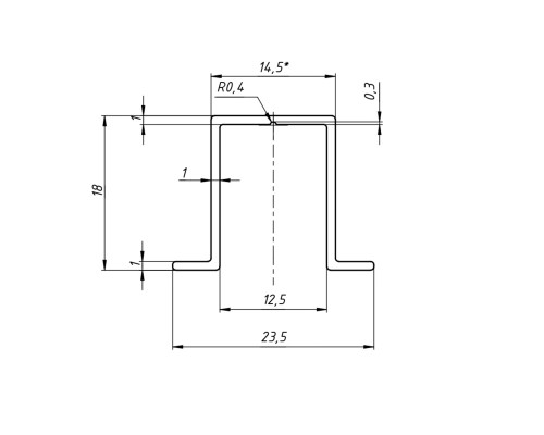 Нижняя Punto (Пунто) направляющая Soft LINE 45/55/1500 track (1,5 м)