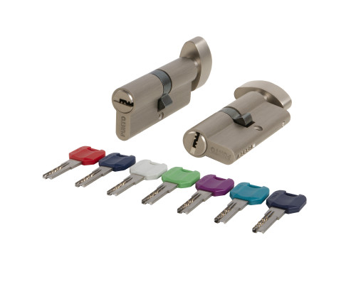 Цилиндровый Punto (Пунто) механизм MaxPro7002Knob100mm(50+10+40) SN никель 7key с вертушкой