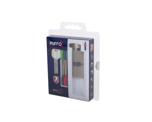 Цилиндровый Punto (Пунто) механизм MaxPro7002Knob100mm(50+10+40) SN никель 7key с вертушкой
