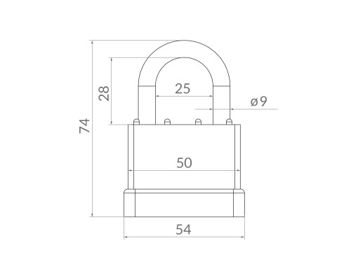 Замок Punto (Пунто) навесной PK-6550 3 key англ.