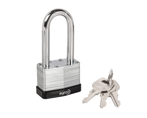 Замок Punto (Пунто) навесной PK-6550L 3 key англ. длиная дужка