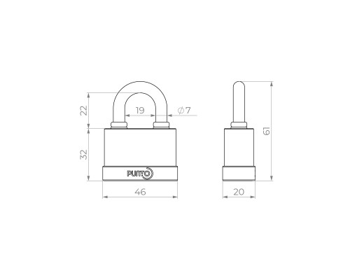 Замок Punto (Пунто) навесной PK-5045 3 ключа