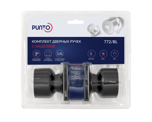 Ручка Punto (Пунто) защелка DK772/BL BL-BK (фик.) черный