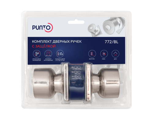 Ручка Punto (Пунто) защелка DK772/BL SN-PS (без фик.)никель