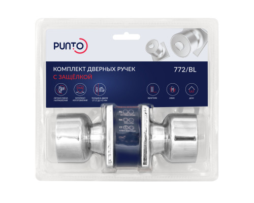Ручка Punto (Пунто) защелка DK772/BL CP-PS (без фик.)хром