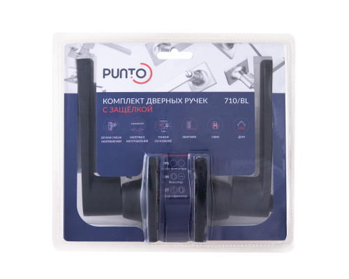 Ручка Punto (Пунто) защелка DK710/BL BL-ET (кл./фик.) черный