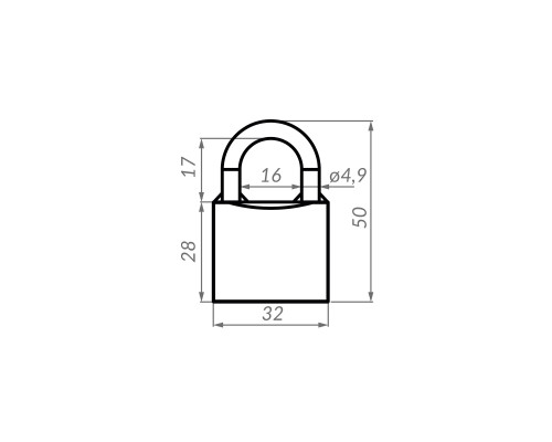 Замок Punto (Пунто) навесной PK-0132 3 key англ.ключ.