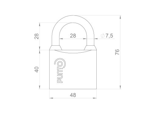 Замок Punto (Пунто) навесной PK-0150 3 key англ.ключ.