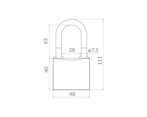 Замок Punto (Пунто) навесной PK-0150 L 3 key англ.ключ.