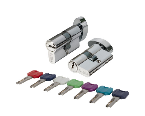 Цилиндровый Punto (Пунто) механизм MaxPro7002Knob60mm(25+10+25) SSC сатин.хром 7key с вертушкой