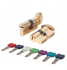 Цилиндровый Punto (Пунто) механизм MaxPro7002Knob60mm(25+10+25) SSG сатин.золото 7key с вертушкой