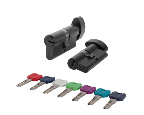 Цилиндровый Punto (Пунто) механизм MaxPro7002Knob70mm(30+10+30) BL черный 7key с вертушкой
