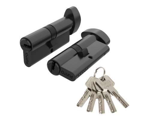 Цилиндровый Punto (Пунто) механизм Z3002Knob80(30+10+40) с вертушкой BL черный