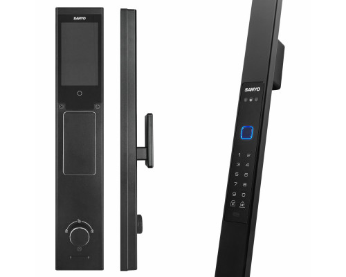Электронный замок Sanyo D505 UsmartGo DM85 с WiFi, с распознаванием лиц,ручка-скоба 1800 мм, черный